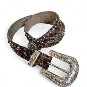 Blazin Roxx Leopard Print Belt with Silver Accents